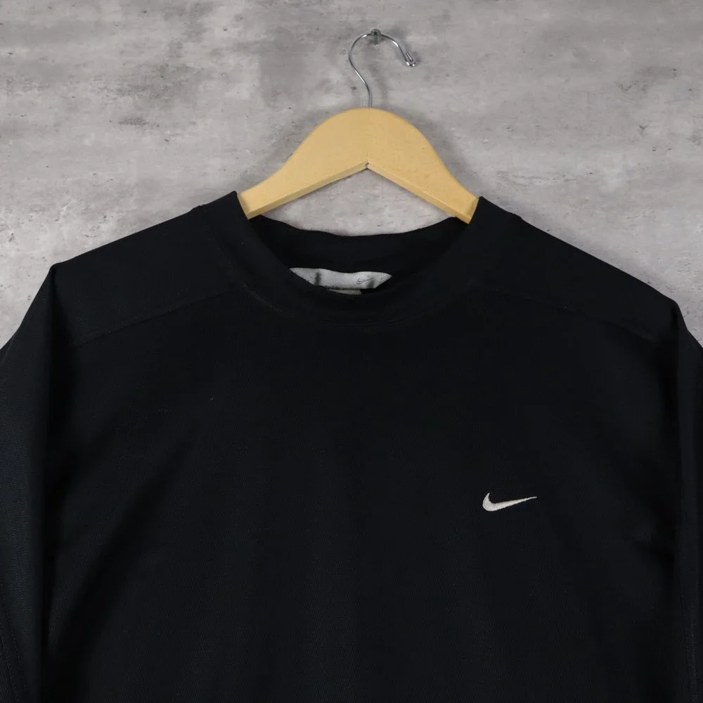 vintage nike sweatshirt oversized black embroidered swoosh mens xl